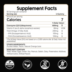 LKINT CoQ10 gummies bottle back shows sugar-free formula and key ingredient details.