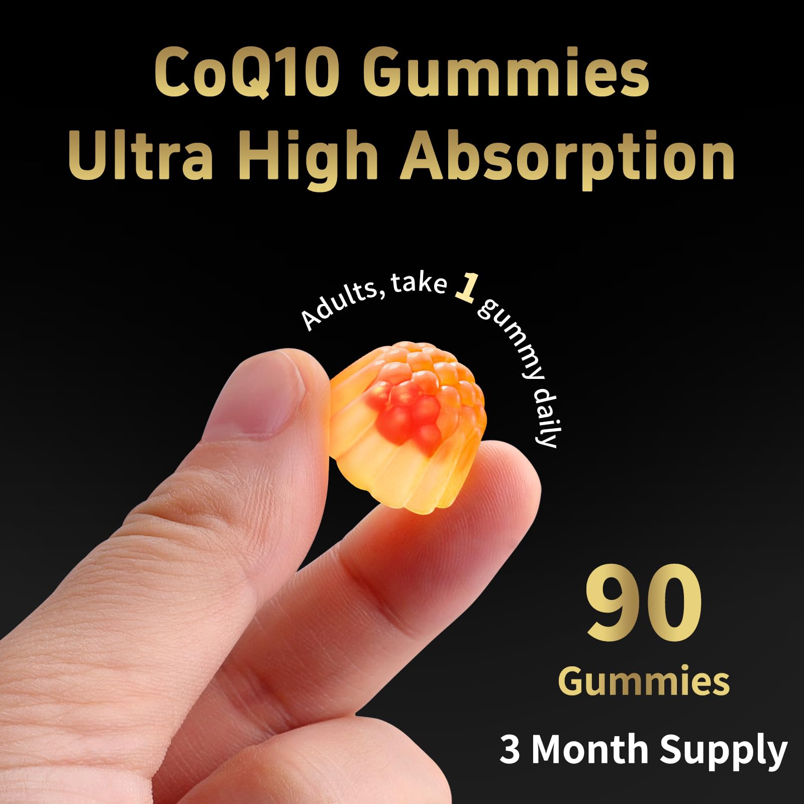 LKINT CoQ10 gummies vegan non-GMO badge, safe daily choice.