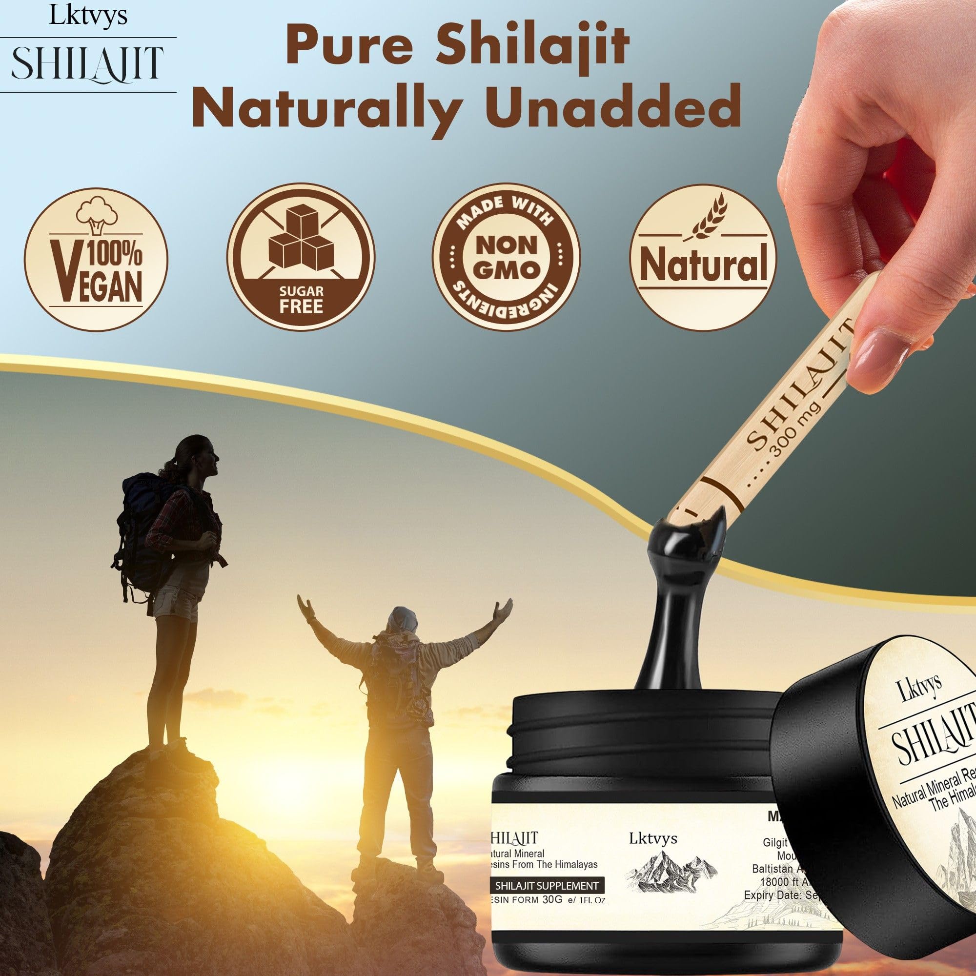 Lktvys Shilajit Resin dissolves smoothly in tea or warm water for a subtle earthy infusion.