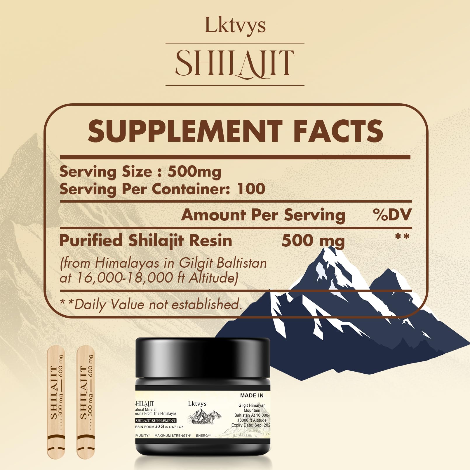 Lktvys resin rich in fulvic acid and minerals for daily use.