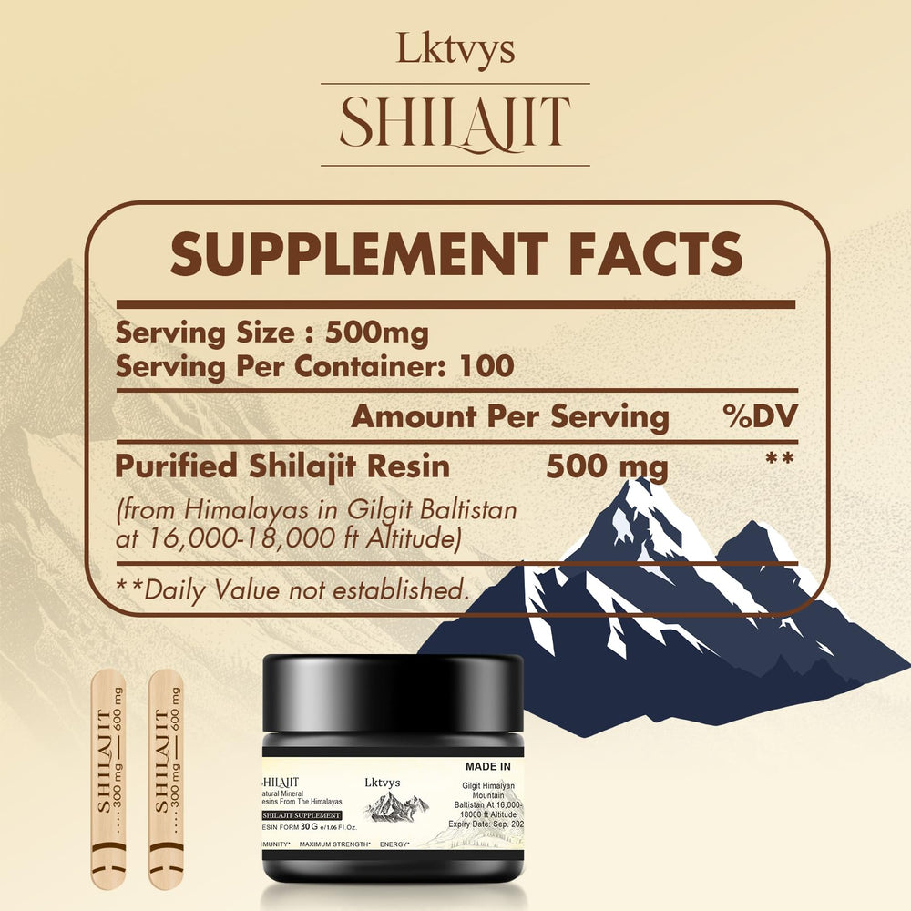 Lktvys resin rich in fulvic acid and minerals for daily use.