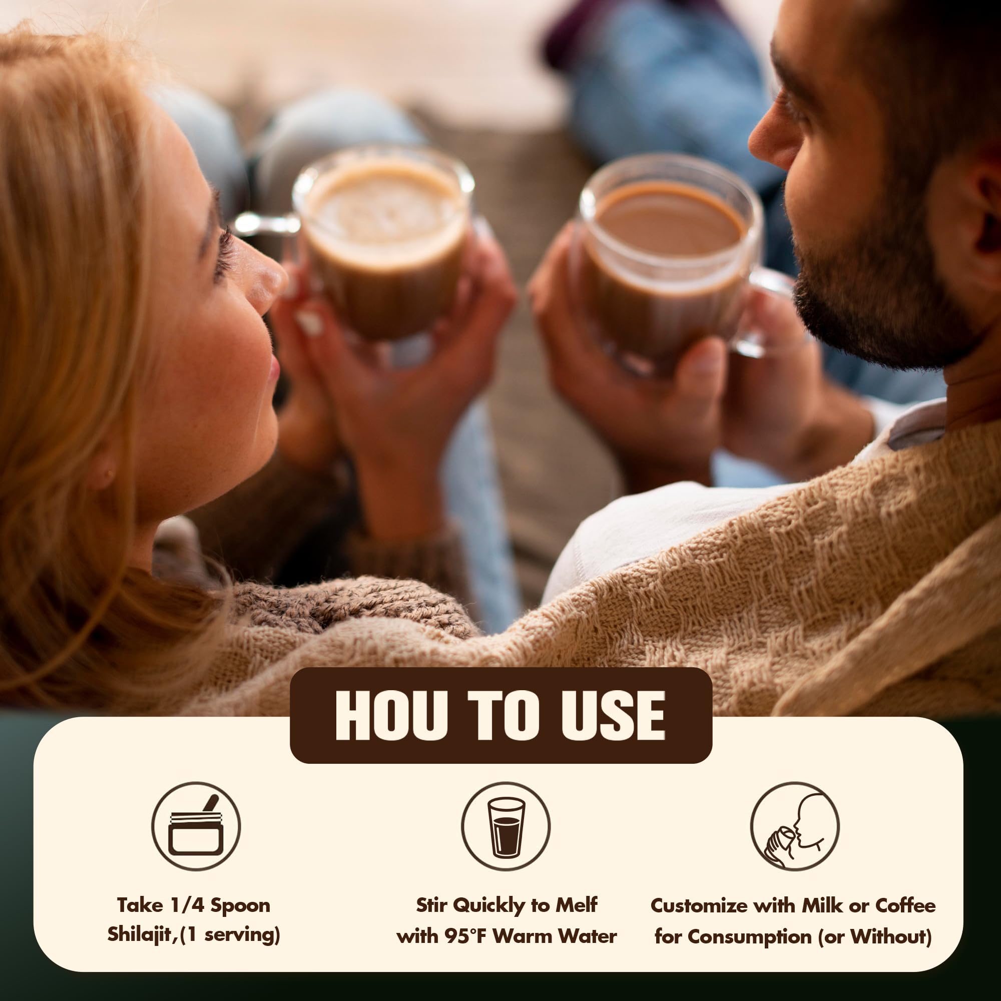 Lktvys Shilajit Resin comes with a wooden spoon for precise daily use.