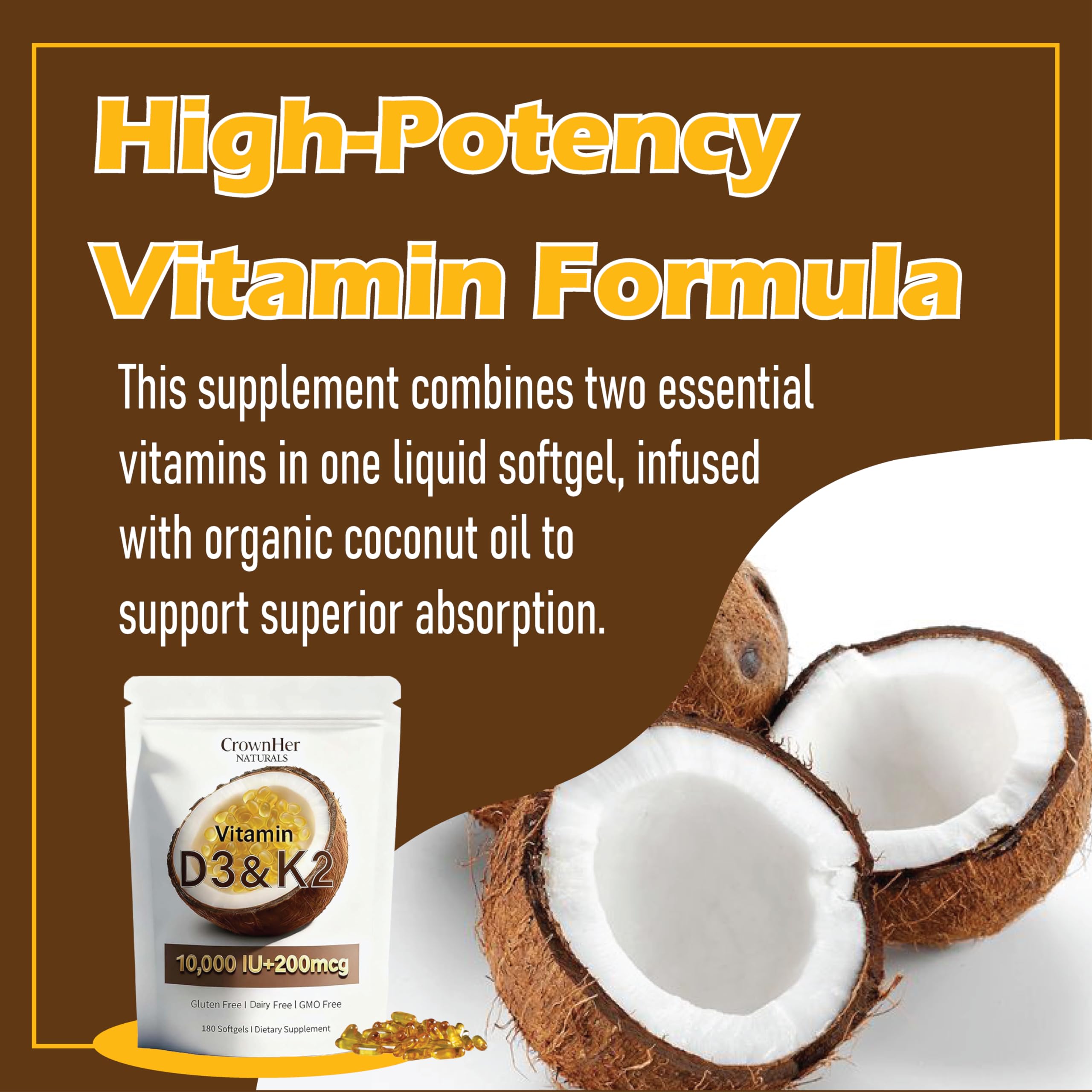 LKYCH CrownHer coconut oil softgels — optimized absorption in a digestible capsule.