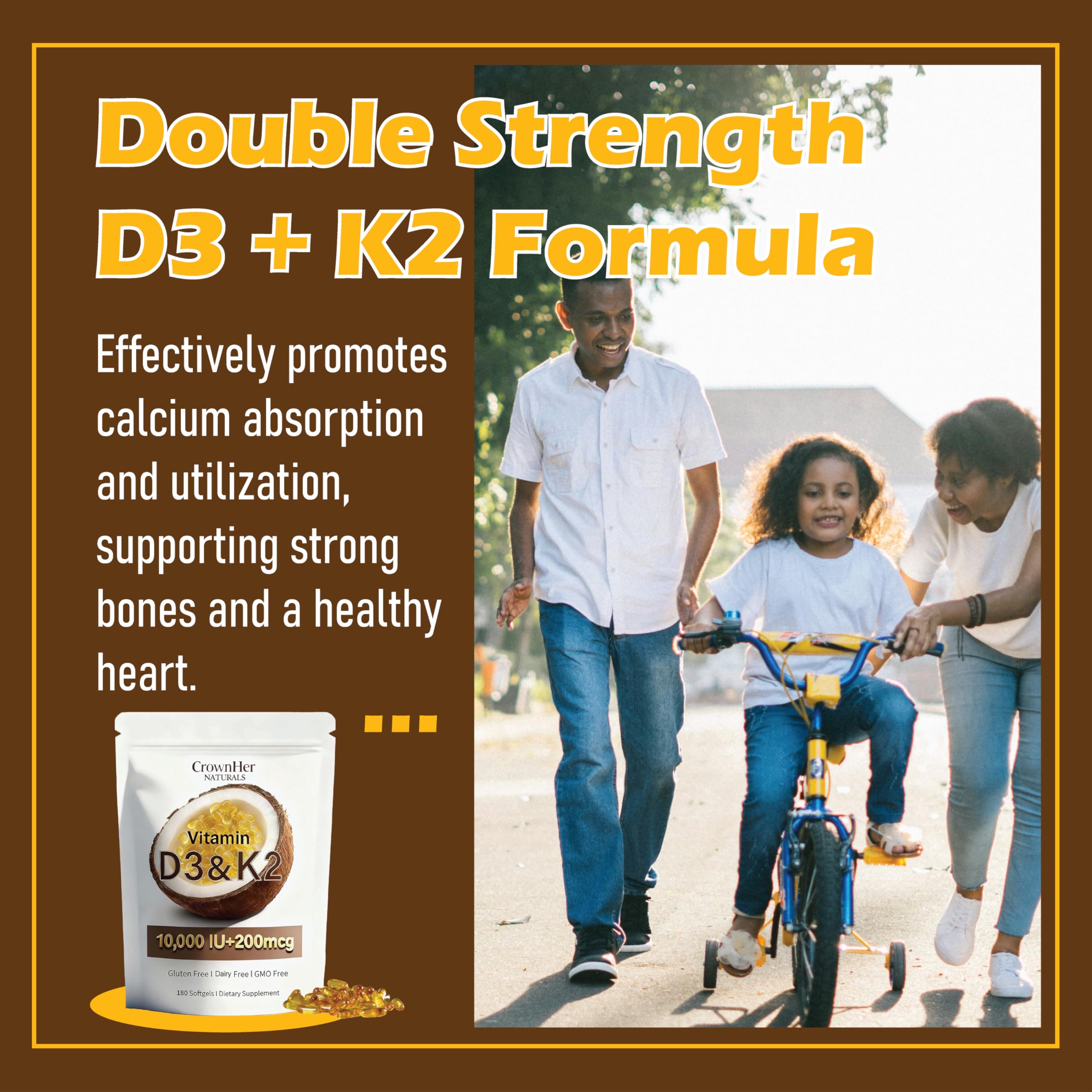 LKYCH CrownHer Naturals D3 and K2 nutrition label supports informed daily supplementation.
