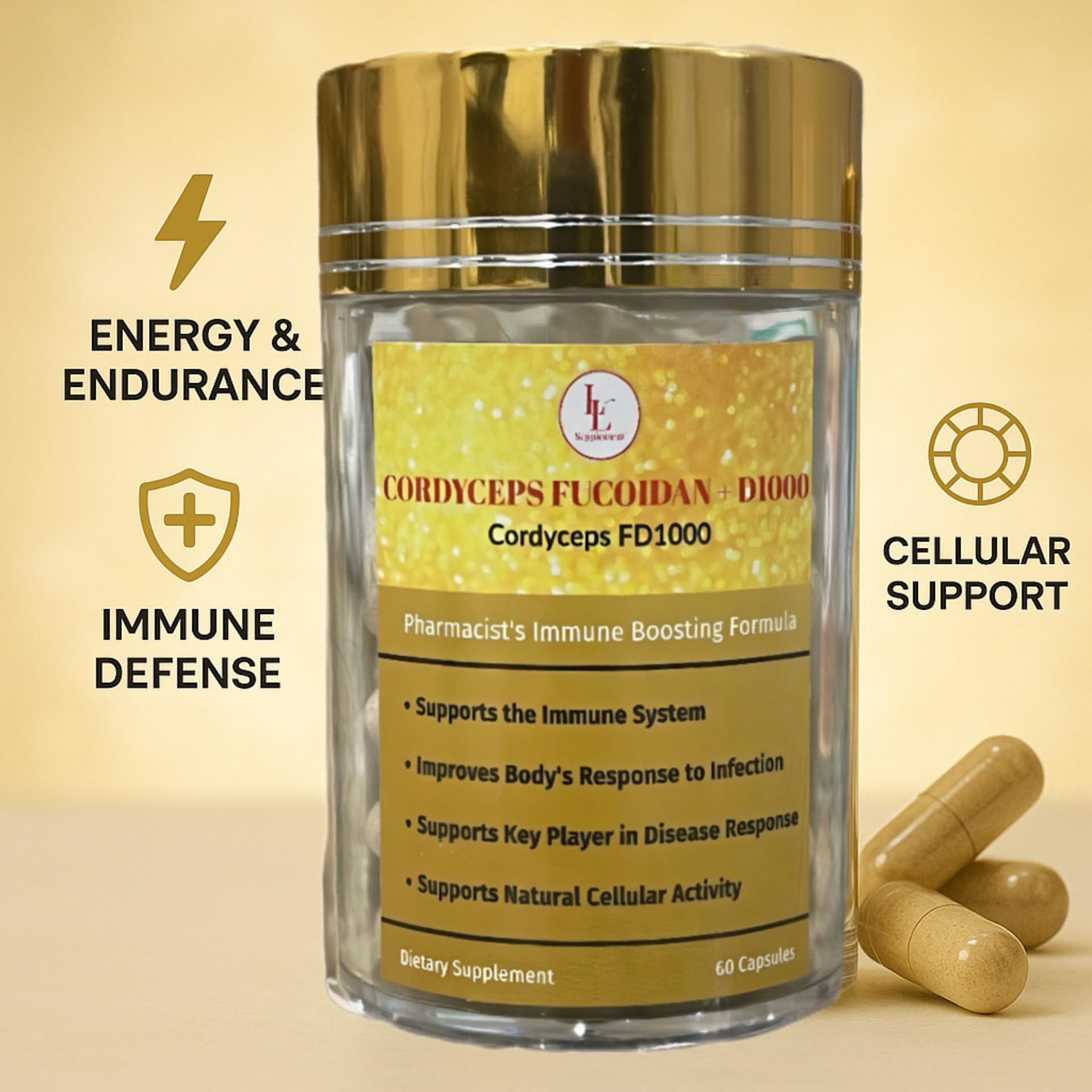 LL Supplement Packaging front communicates clean, gluten-free and non-GMO formulation.