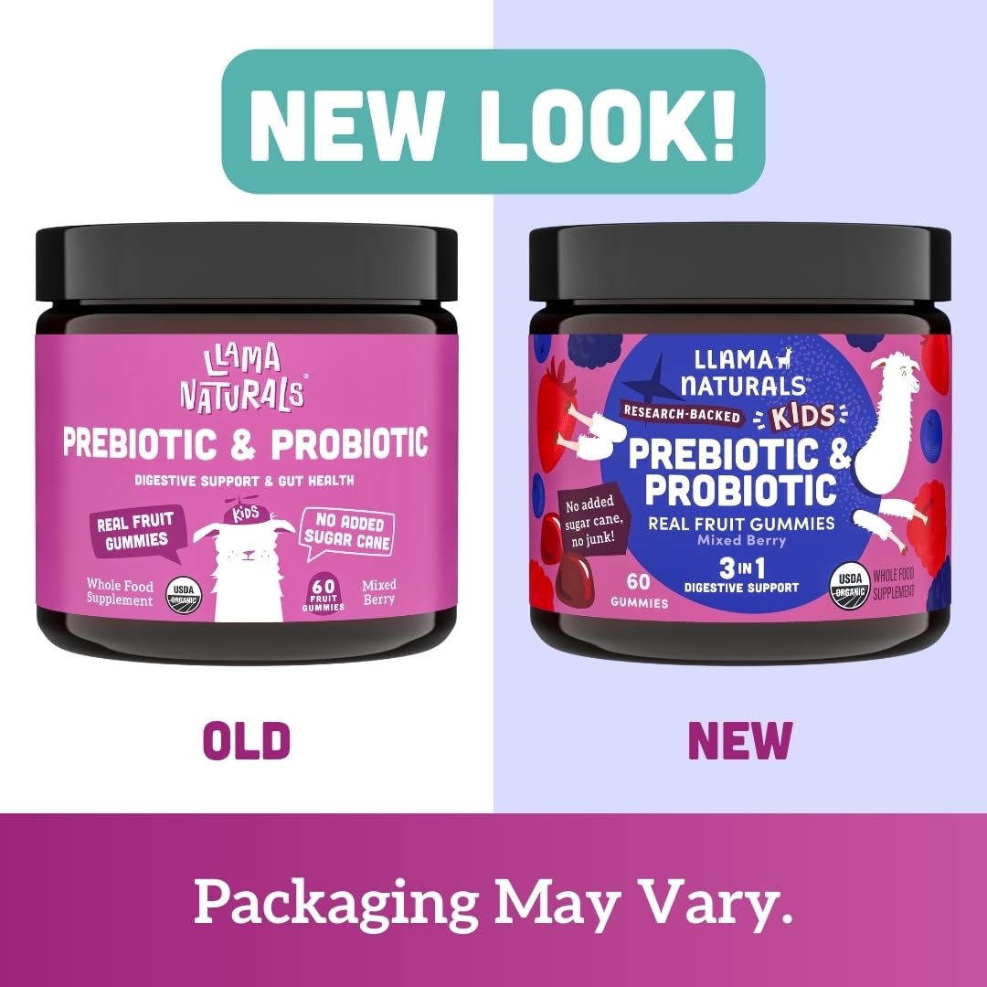 Llama Naturals kid-friendly mixed berry gummies support a daily routine.
