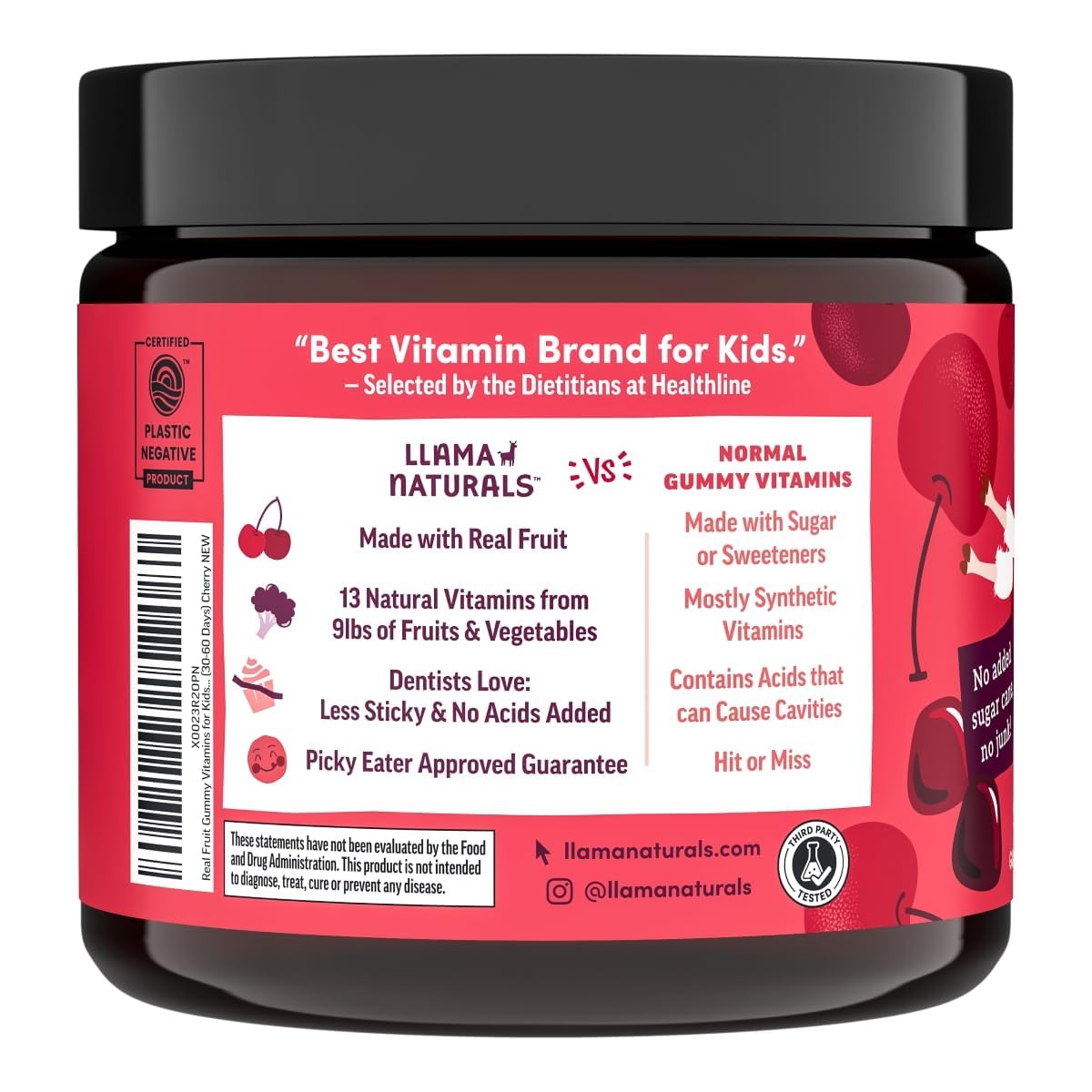 Llama Naturals organic vegan whole-food vitamins from real fruits for wholesome nutrition.