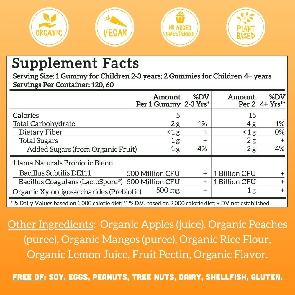 Llama Naturals vegan dentist-friendly gummies for daily use.