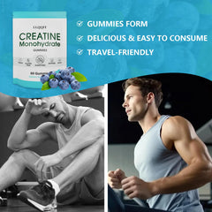 LLQQIT Creatine Monohydrate Gummies 60-count bottle for easy daily supplementation.
