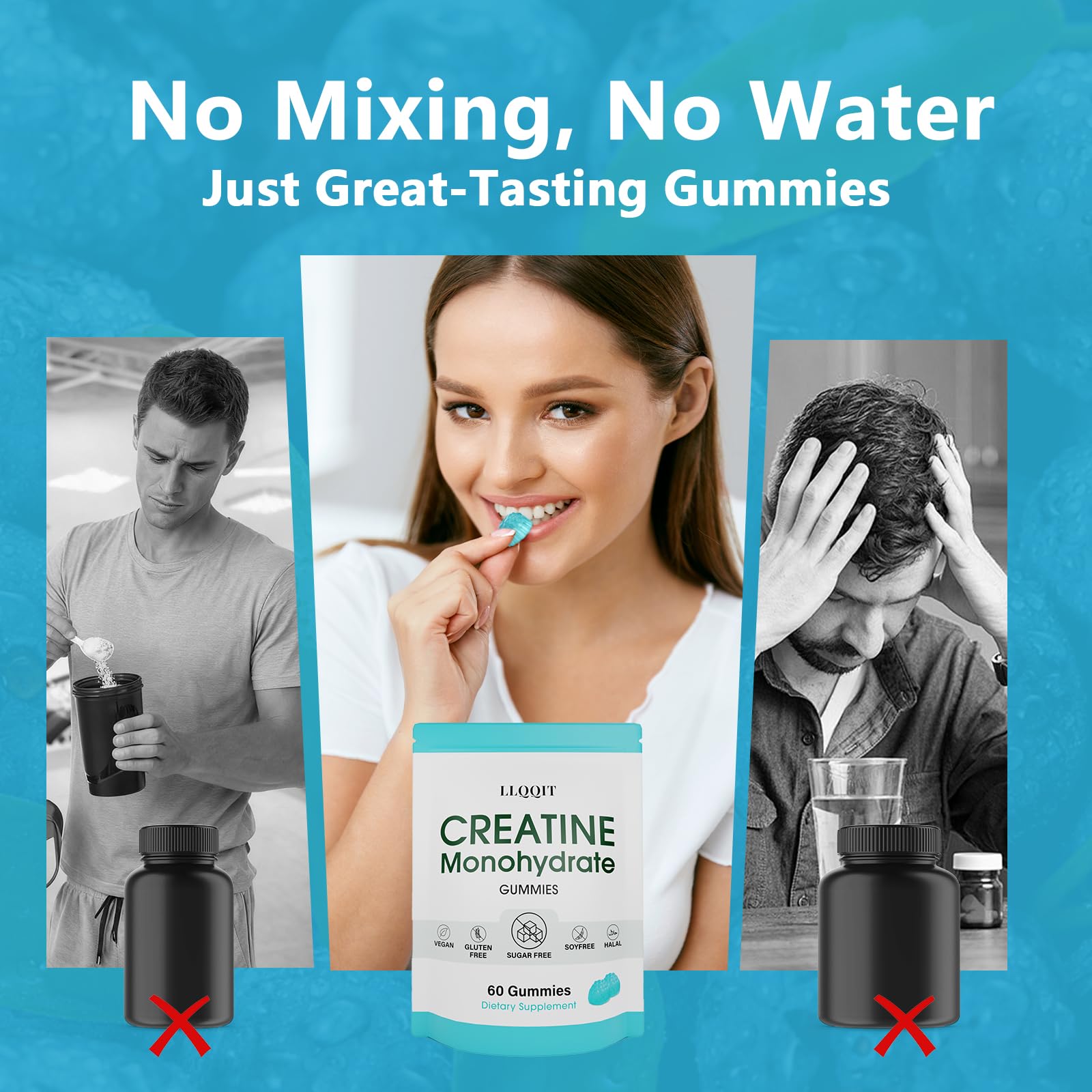 LLQQIT Sugar-free Creatine Monohydrate Gummies offer flavor-forward nutrition.