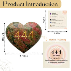 LLQQJJ Unakite Heart Crystal boxed with pouch and card for meaningful gifting