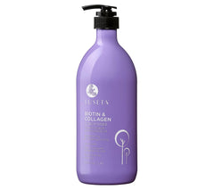 L LUSETA Biotin & Collagen conditioner bottle for detangling and smoother hair.