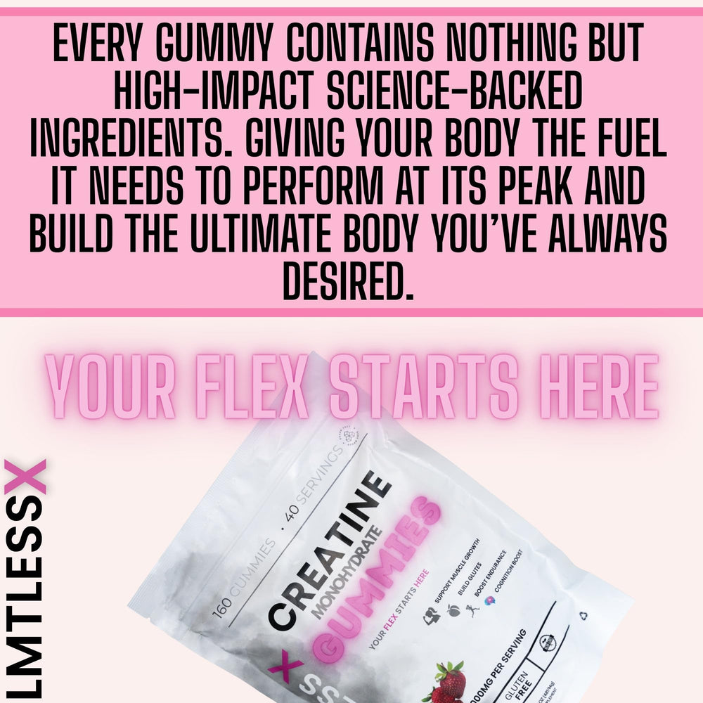 LMTLESS X Gummies in a busy lifestyle scene emphasizing no powder, no spills.