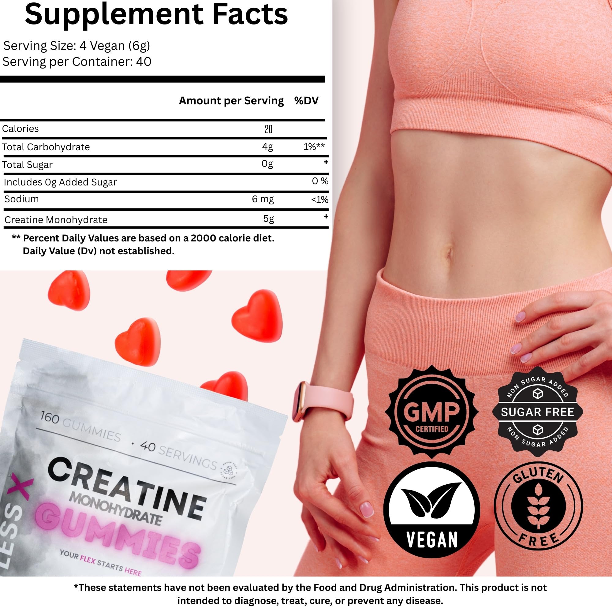 LMTLESS X Strawberry Creatine Monohydrate Gummies on gym bag for daily use.