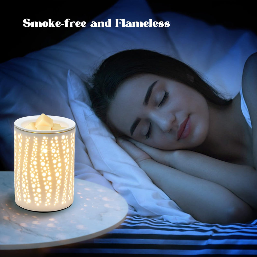 LnJPan water-drop pattern warmer fills rooms with soothing aroma.