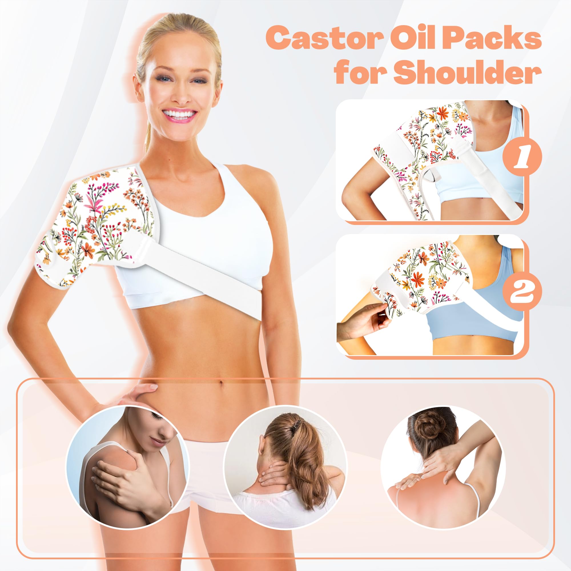 Lnkful Castor Oil Pack Wrap for the chest provides soft coverage and comfort.