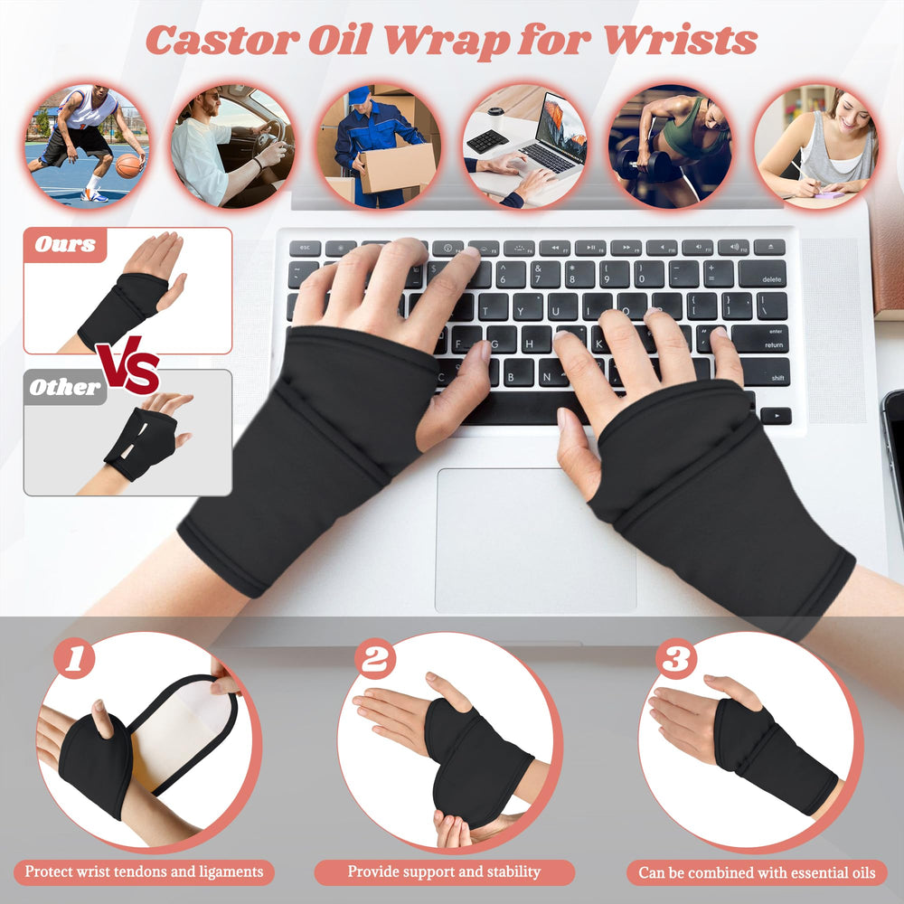 Lnkful castor oil pack wrap breast targets upper chest comfort and self-care rituals.