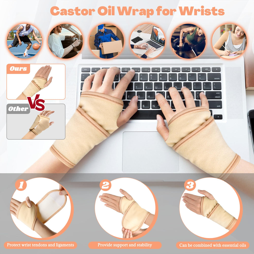 Lnkful Castor Oil Pack Wrap for both feet provides steady support and relief.