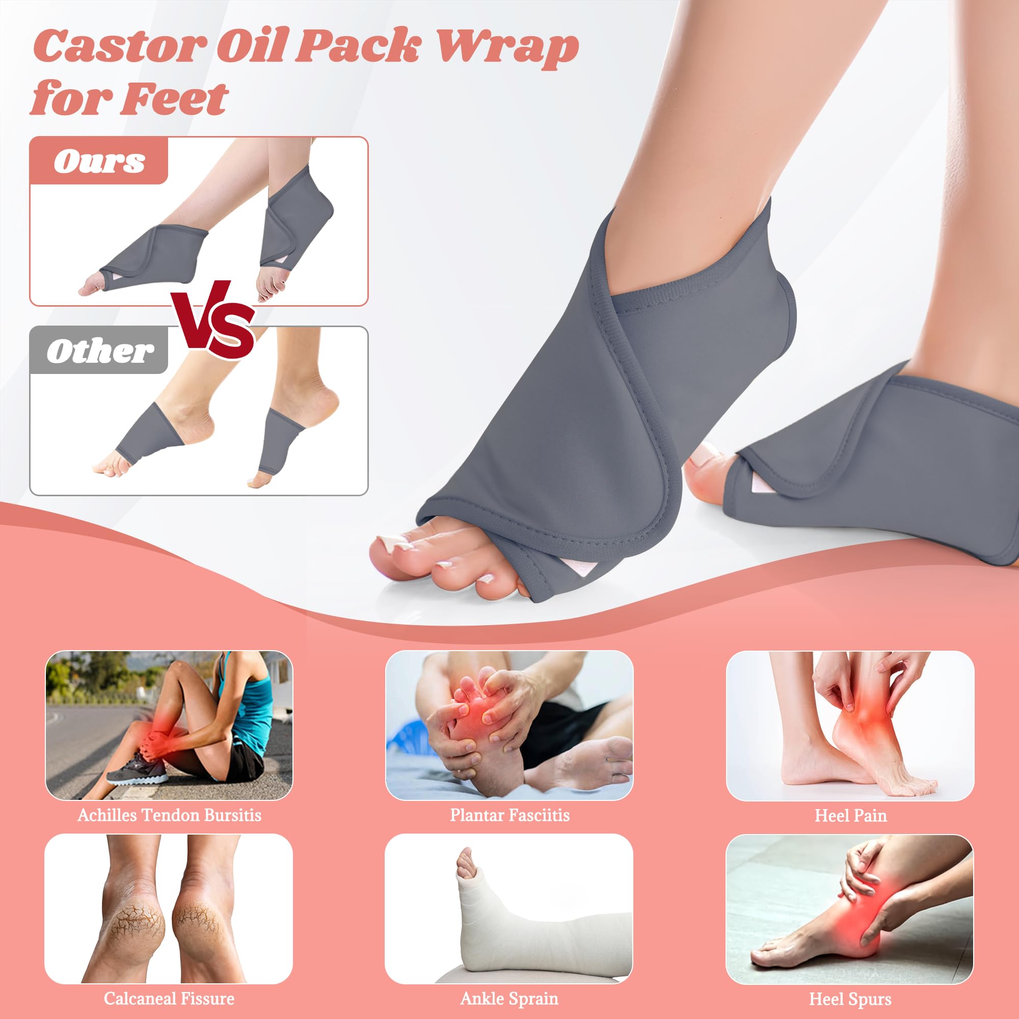 Lnkful castor oil pack wrap knees arms elbows calves for joint support.
