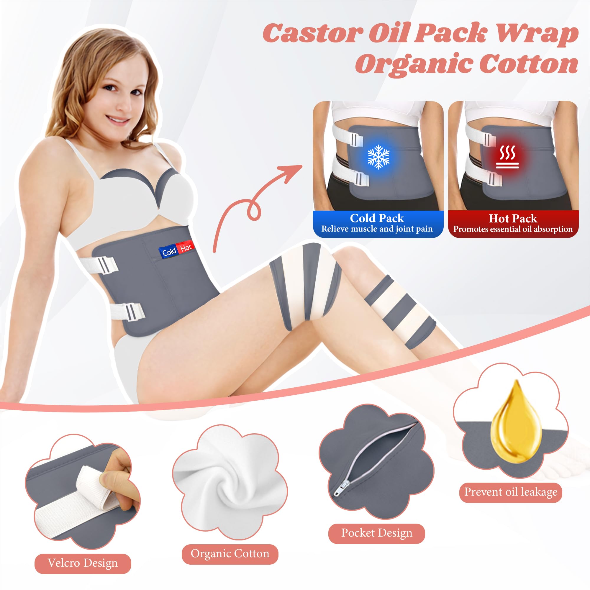 Lnkful castor oil pack wrap neck for tension relief and soothing warmth.