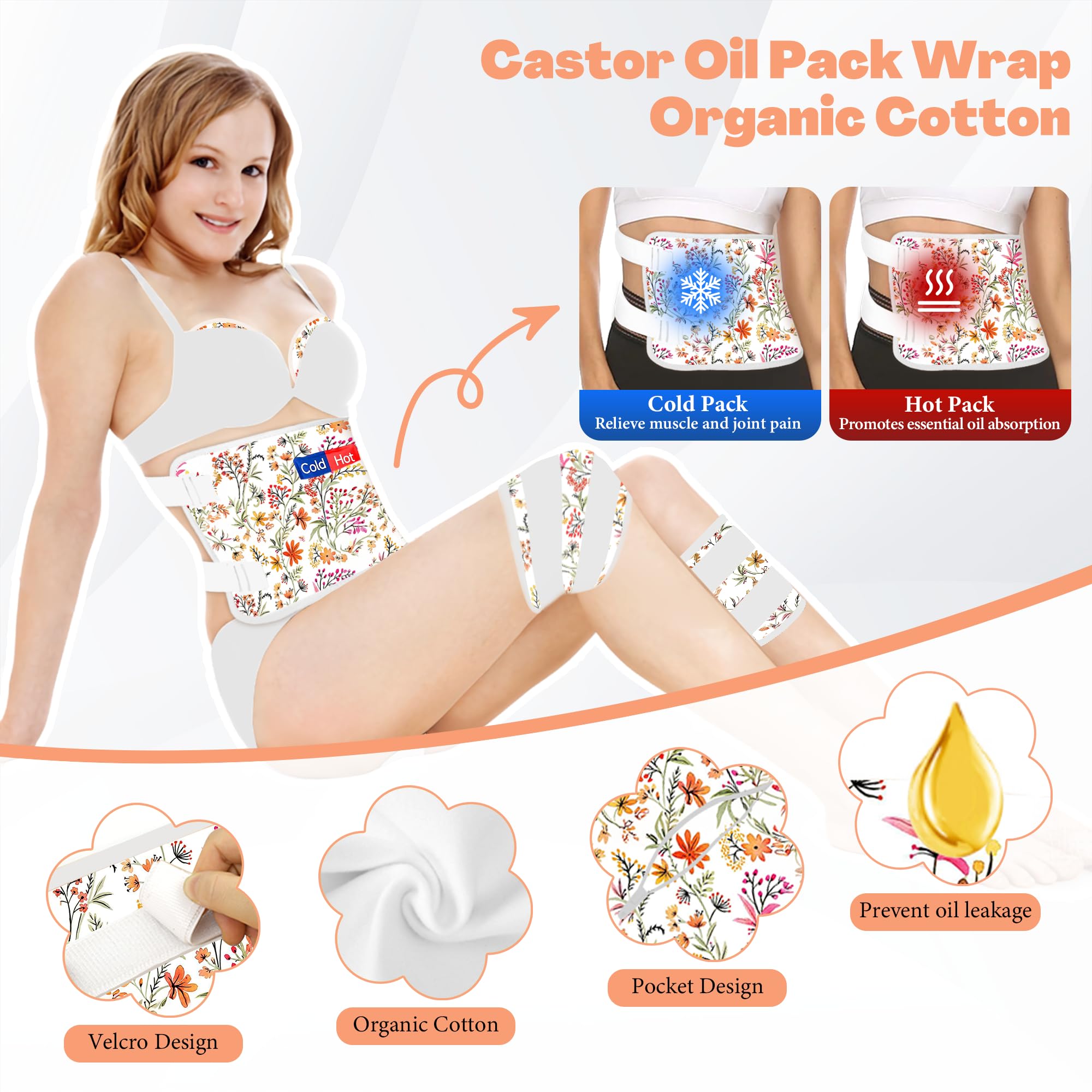 Lnkful Castor Oil Pack Wrap around the neck supports relaxation and neck tension relief.