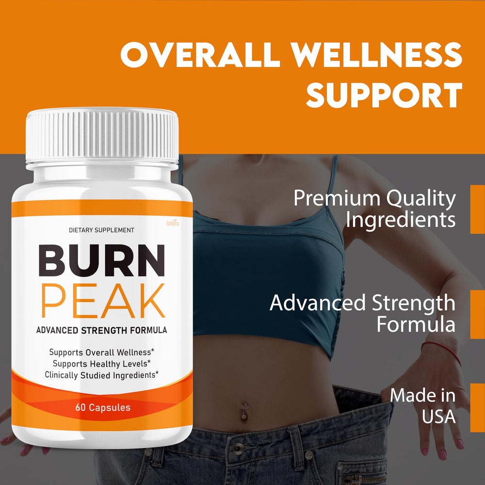 Lofero Burn Peak advanced formula pills on display for daily energy.