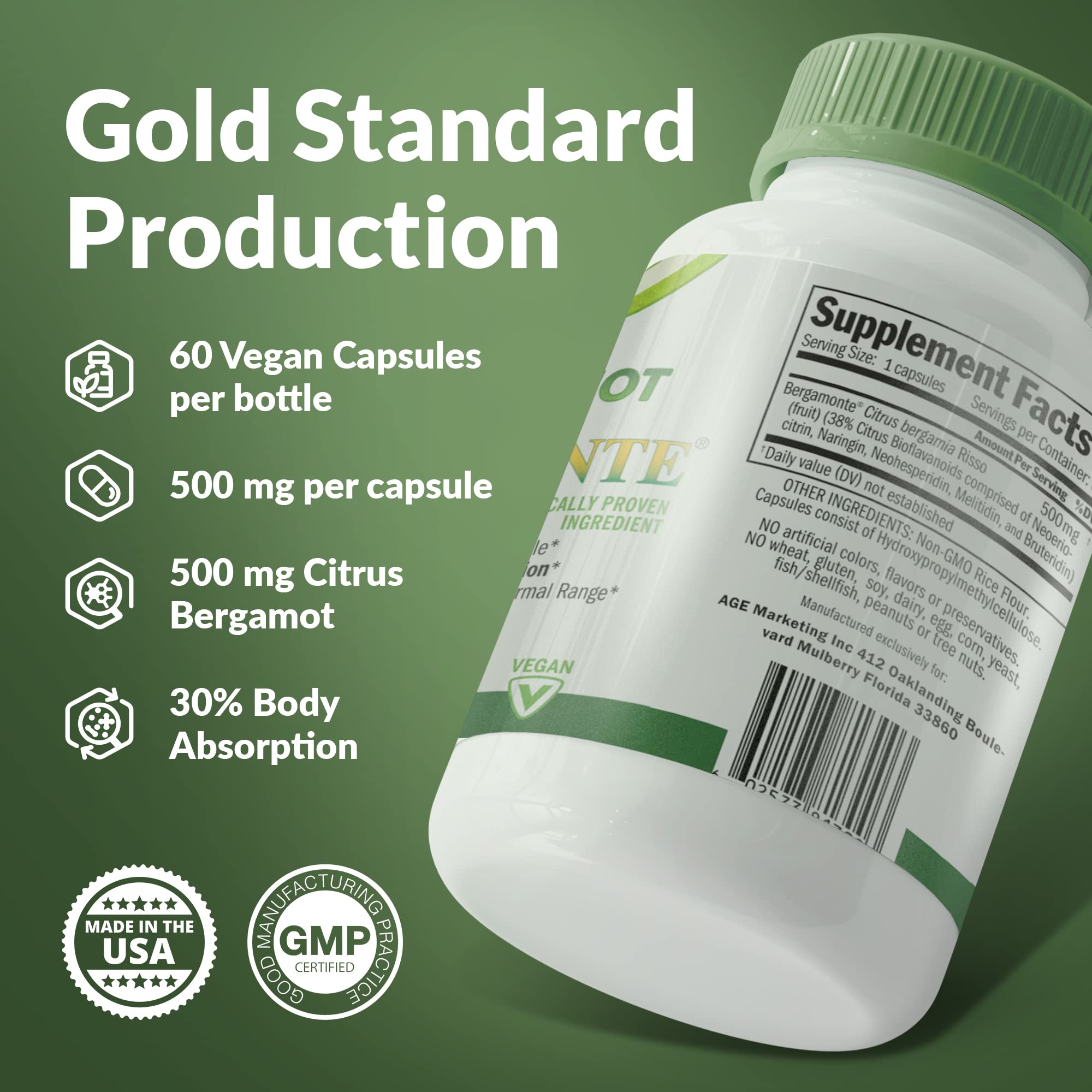Logic Nutra Bergamonte label logo emphasizes trusted extract