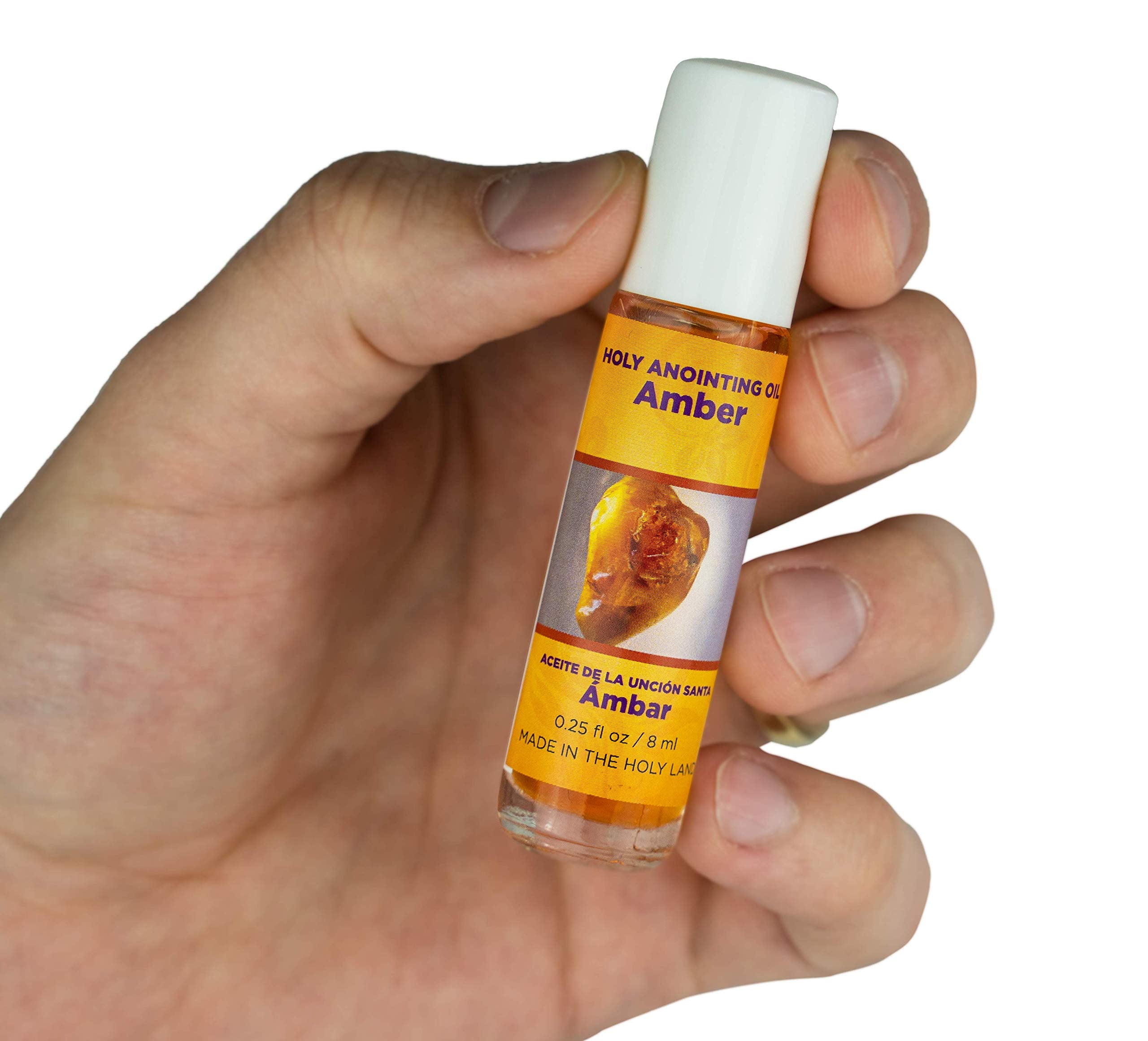 LOGOS Amber oil gift-ready bottle, ideal for pastors, priests, and clergy.
