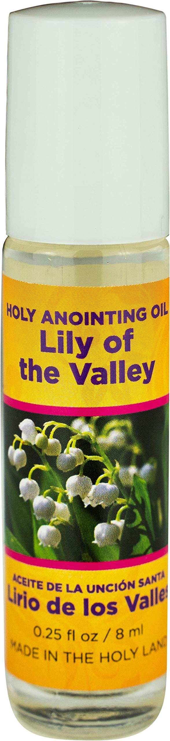 LOGOS Holy Anointing Oil Lily of the Valley bottle with roller top for easy application.