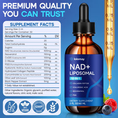 Loiomay NAD+ drops pipette provides precise two-drop servings for convenience.