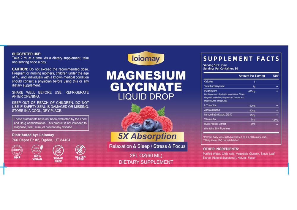 LoioMay magnesium drops on nightstand ready for restful evenings.