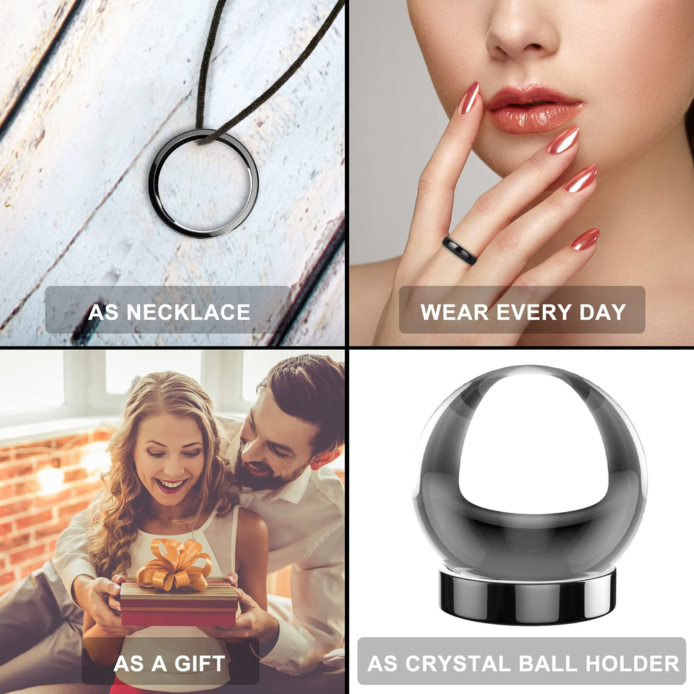 Lonage hematite ring on desk beside candles for mindful routine.