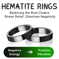 Lonage Hematite Ring worn on hand with sleek magnetic style for calm focus