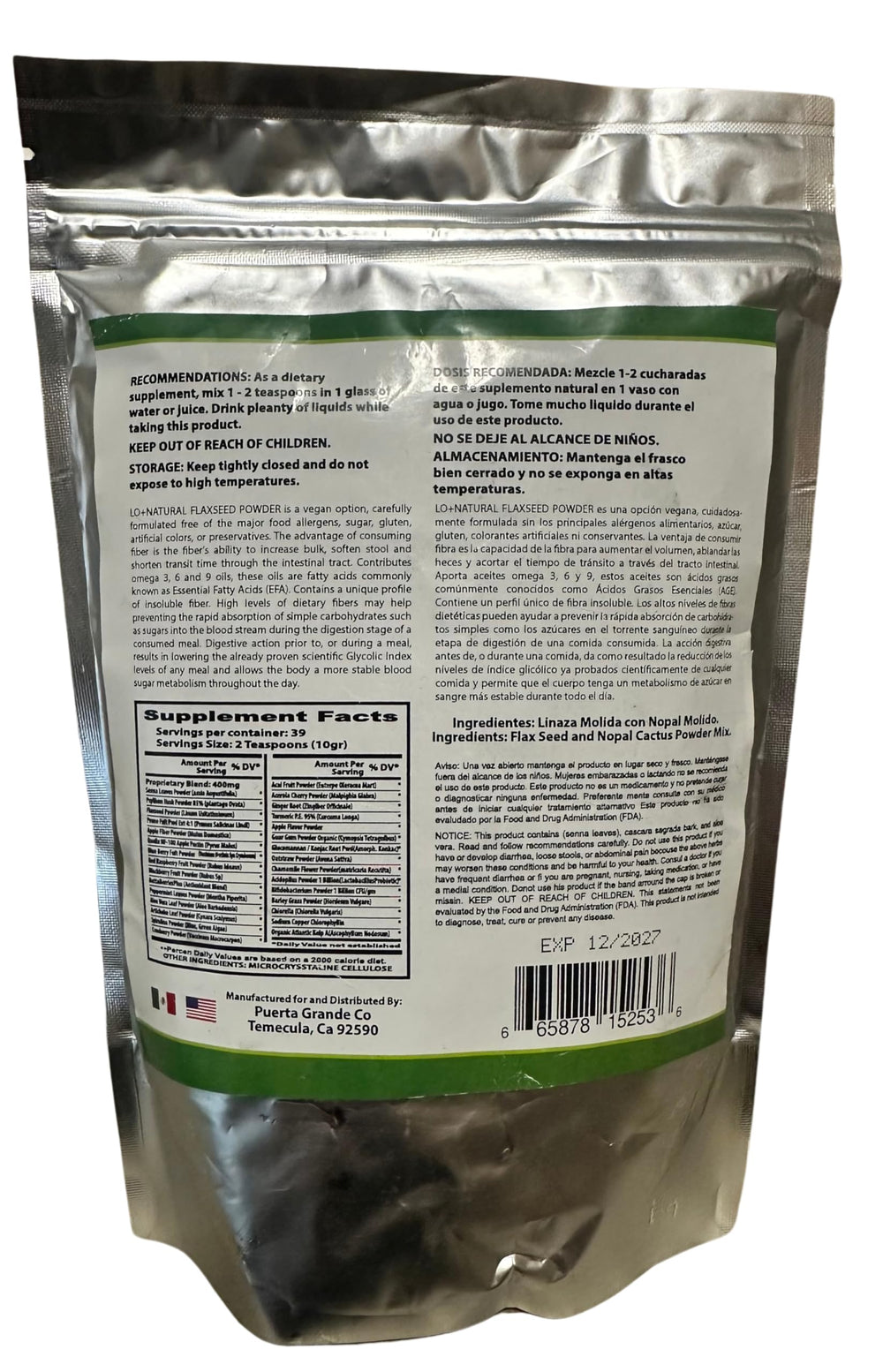 LO+NATURAL smooth powder poured into a glass delivers a ready-to-mix option.