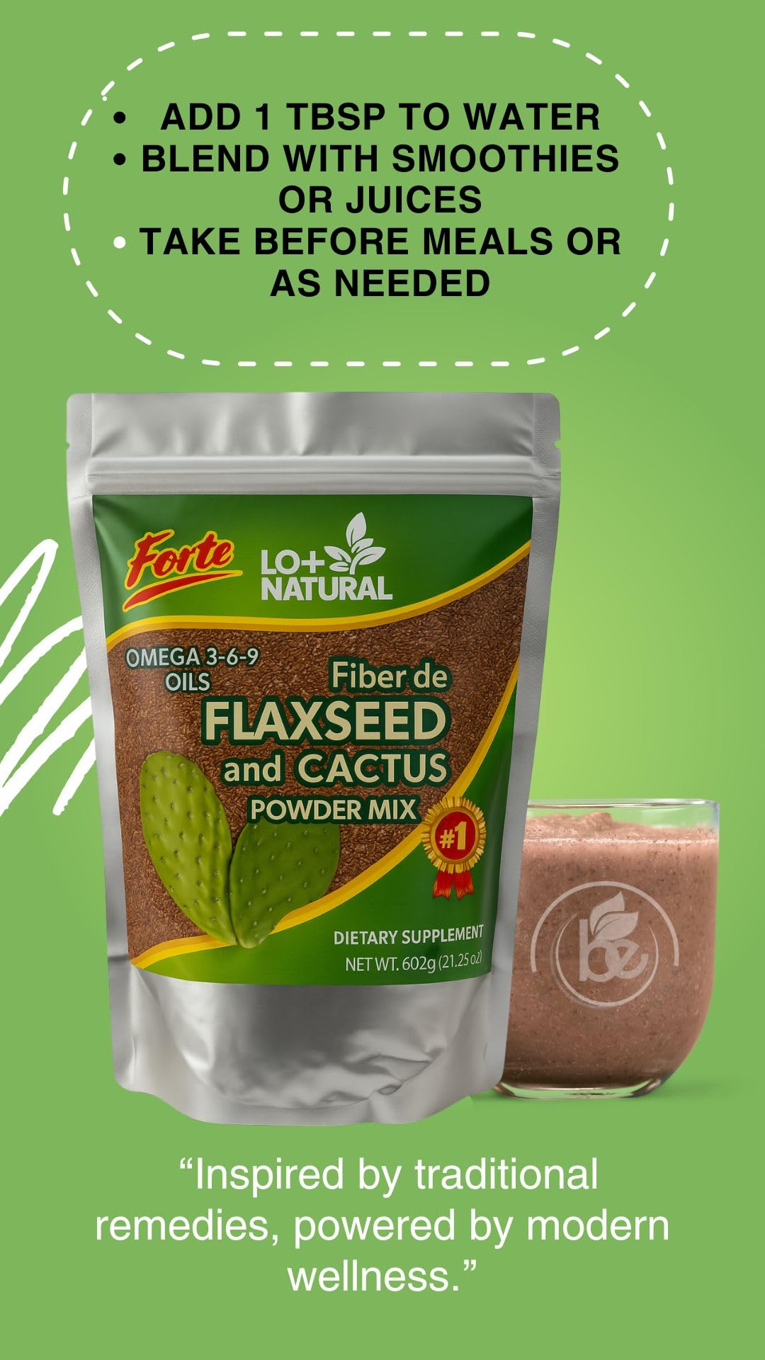 LO+NATURAL pack of 2 shown with simple serving suggestions.