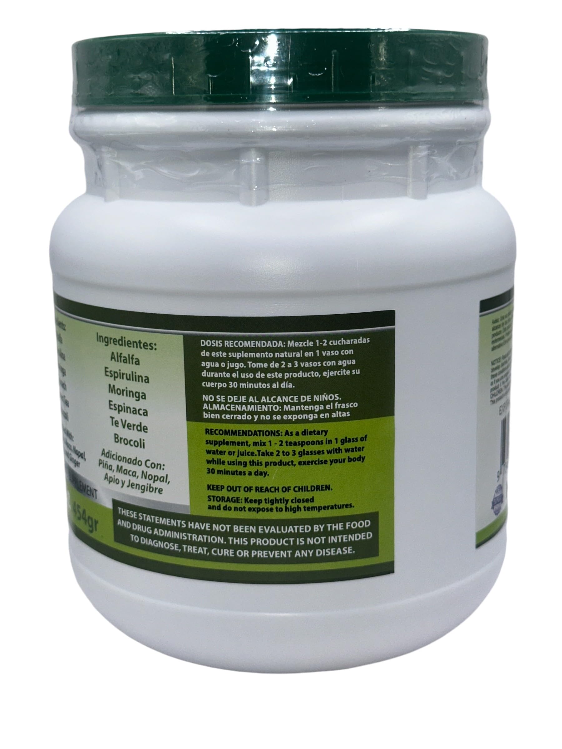 LO+NATURAL Green tea moringa blend container highlights plant-based nutrition.