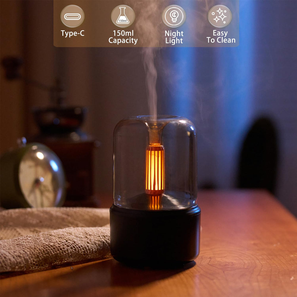 Loncin diffuser realistic candlelight ambiance enhances cozy rooms.