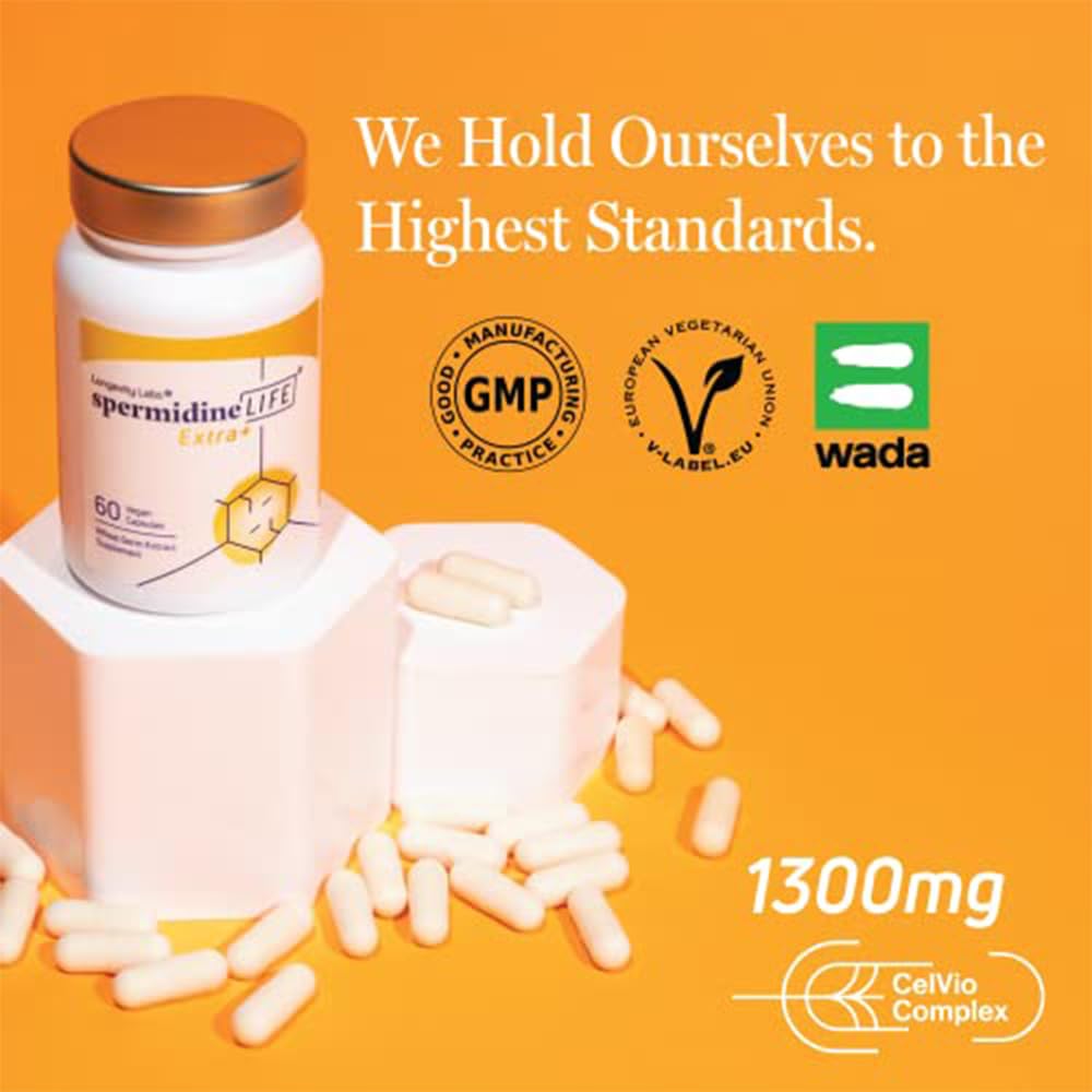 LONGEVITY LABS+ zinc-capsule highlights nutrient support alongside spermidine.