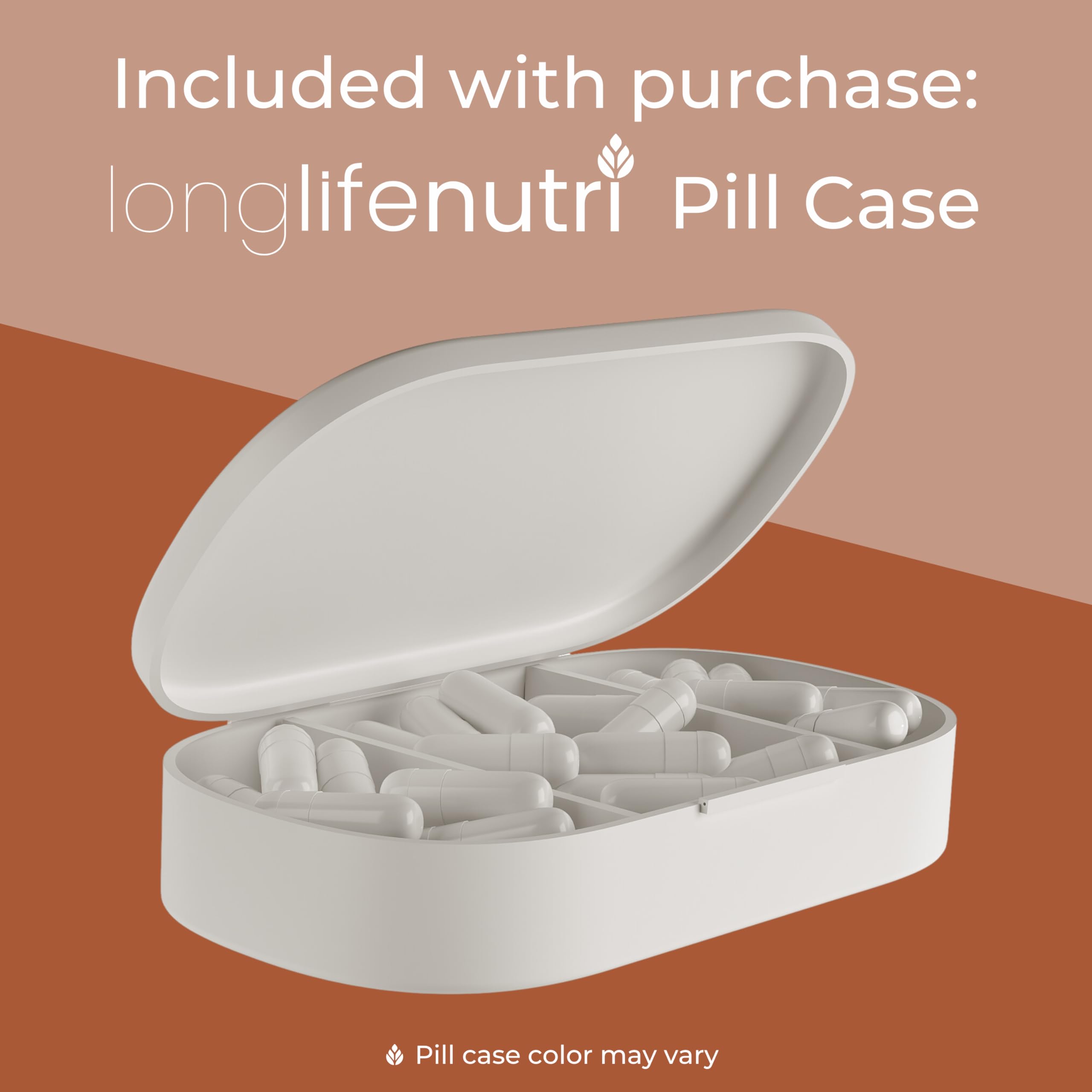 LongLifeNutri Fisetin pill organizer helps daily scheduling.