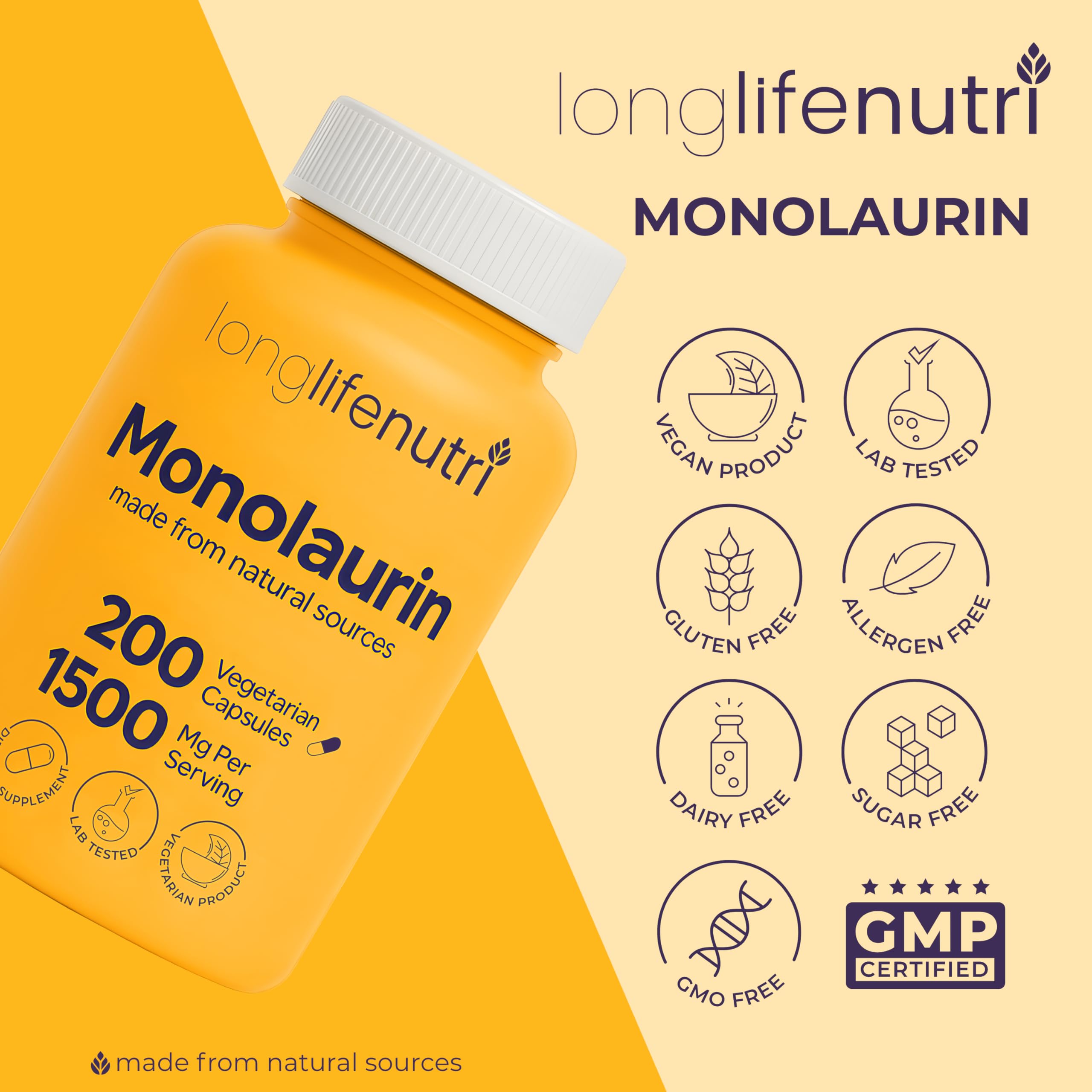 LongLifeNutri Monolaurin bottle with complimentary pill organizer for habit consistency