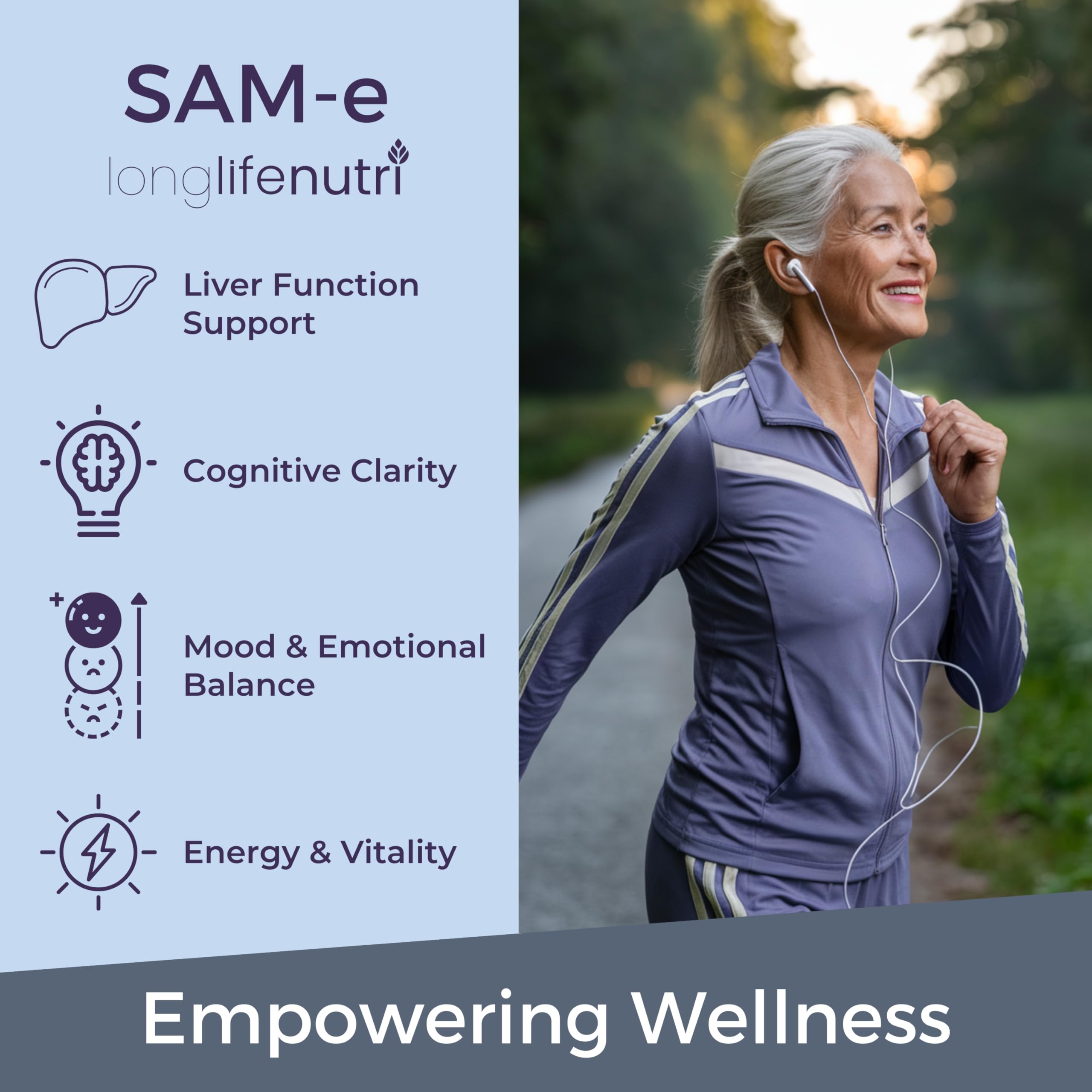 LongLifeNutri SAM-e 400mg ingredients list for informed use