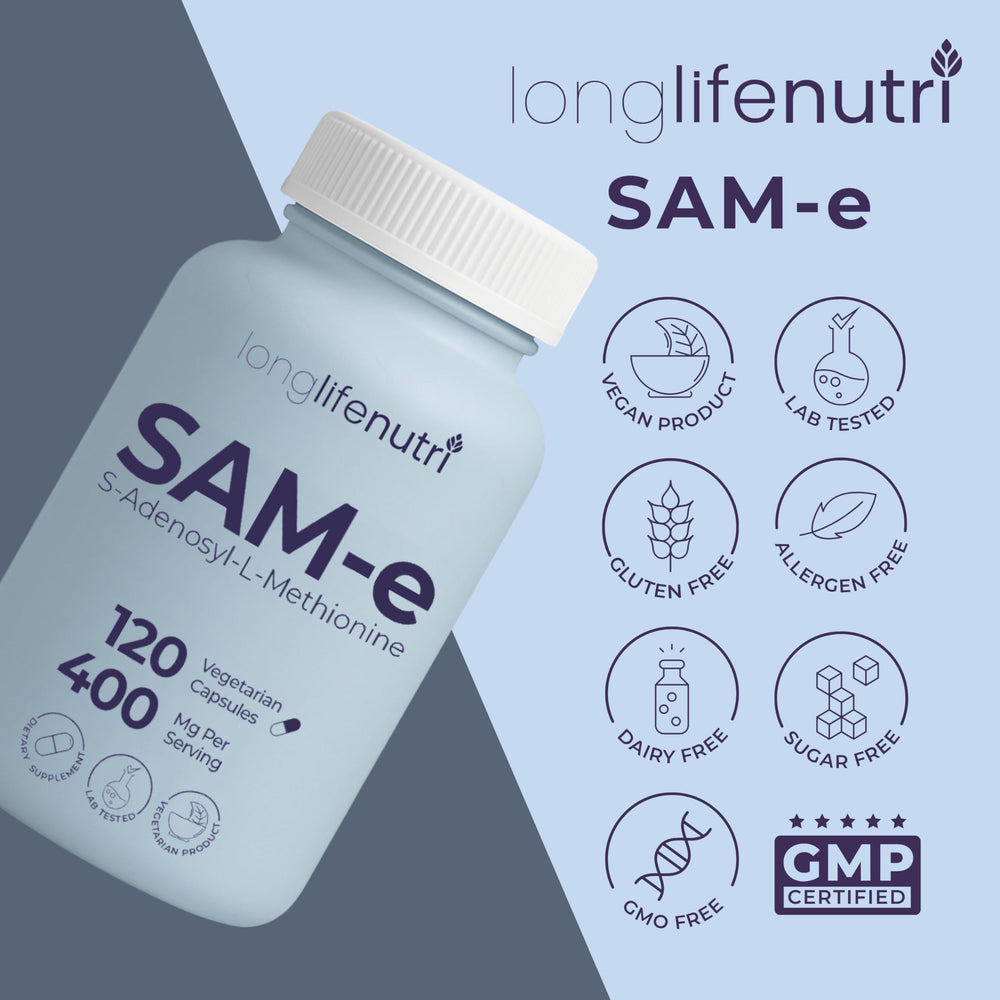 LongLifeNutri SAM-e 400mg pantry pack for easy storage