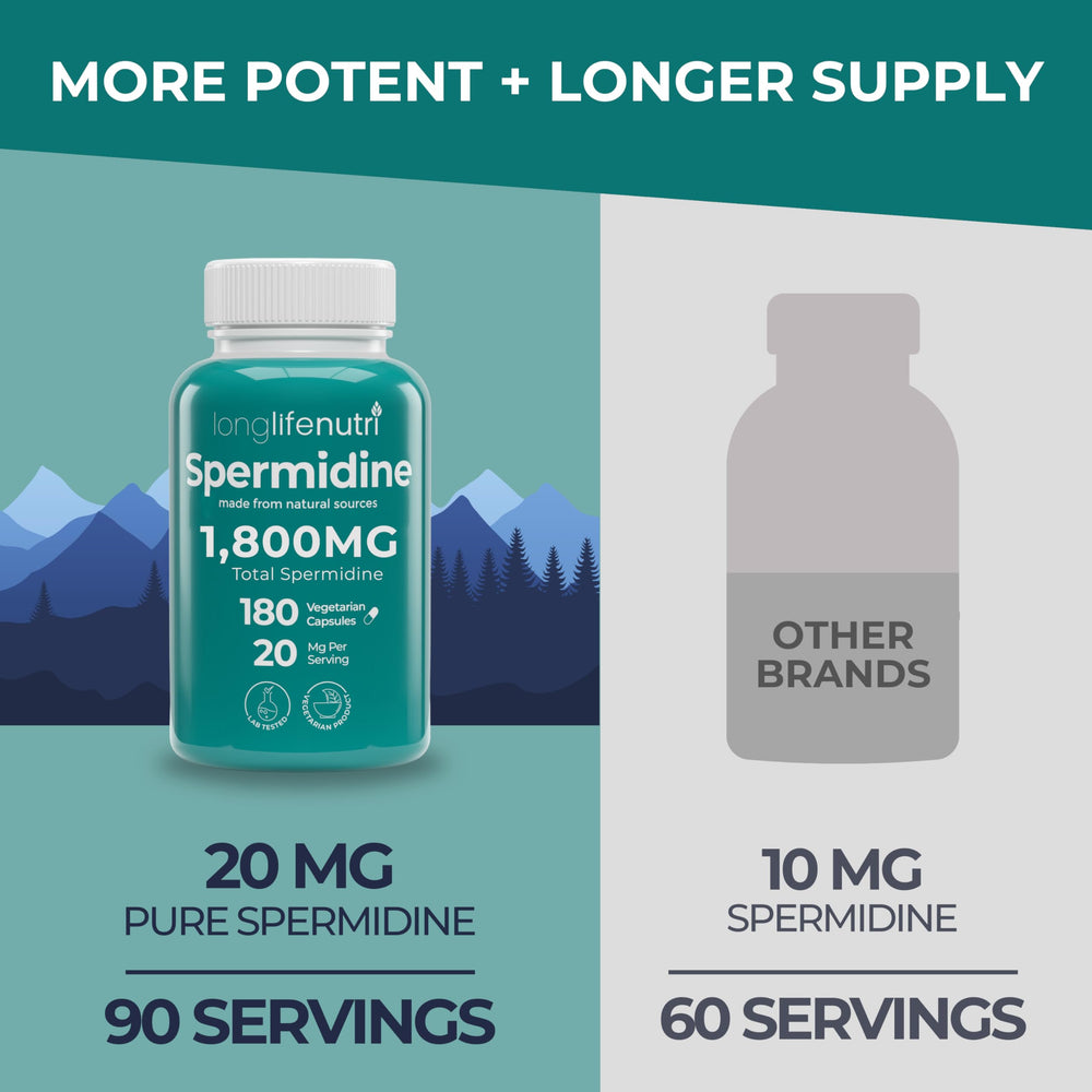 LongLifeNutri Spermidine wheat germ extract icon highlighting natural source for daily vitality.