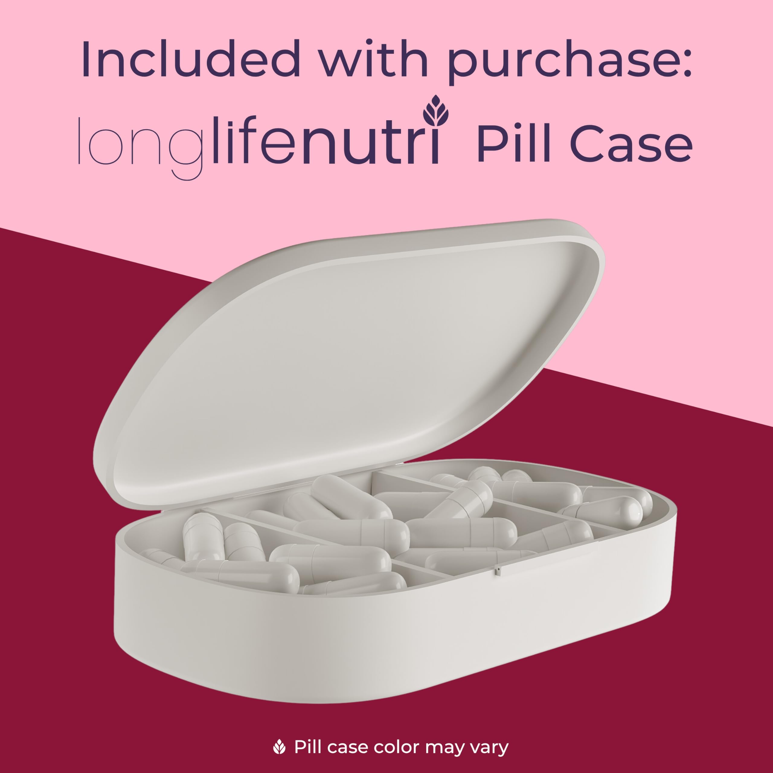 LongLifeNutri three-month supply bottle containing 180 capsules