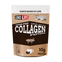 LonoLife Mocha Collagen bottle pour for quick protein