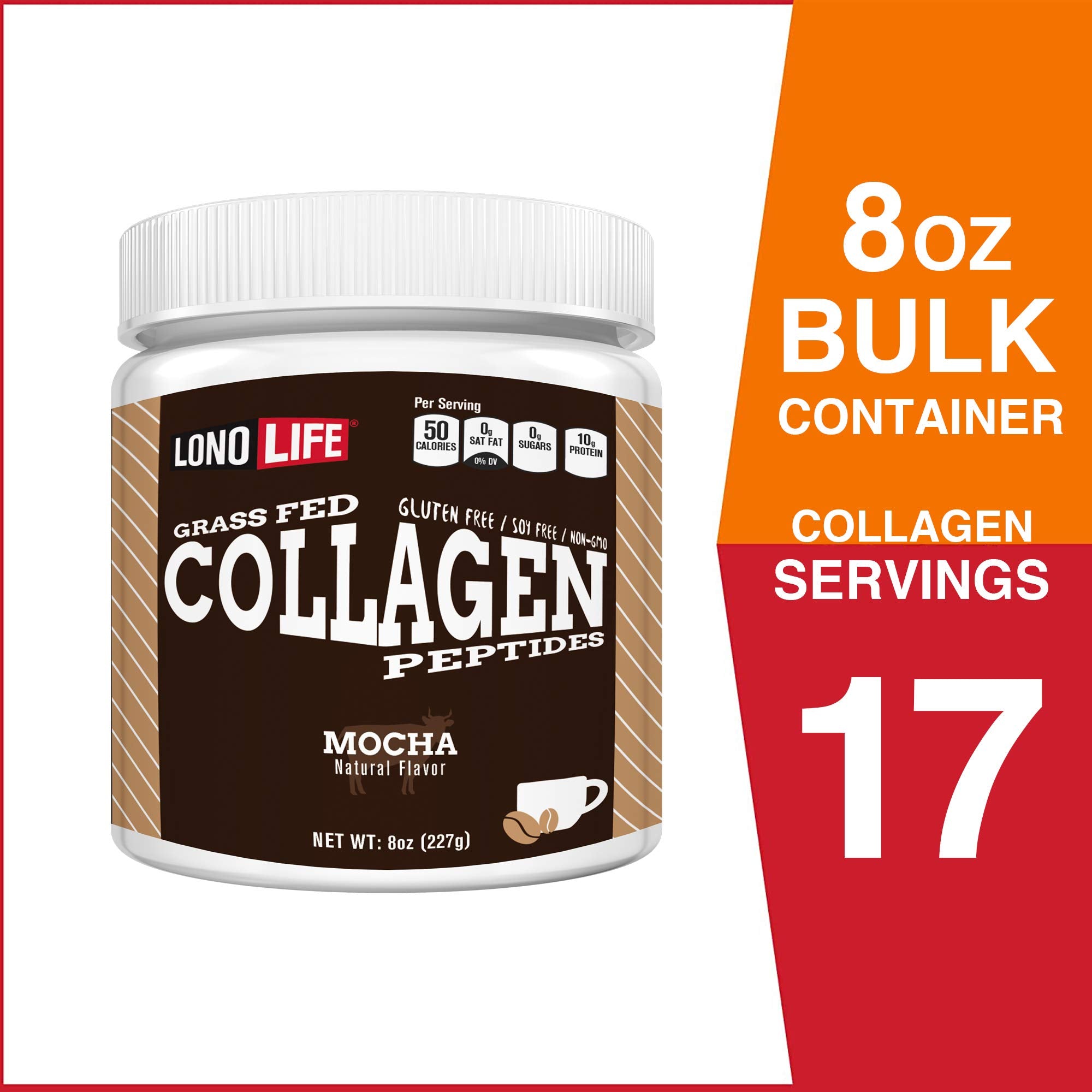 LonoLife Mocha Collagen smoothie mix for daily protein boost