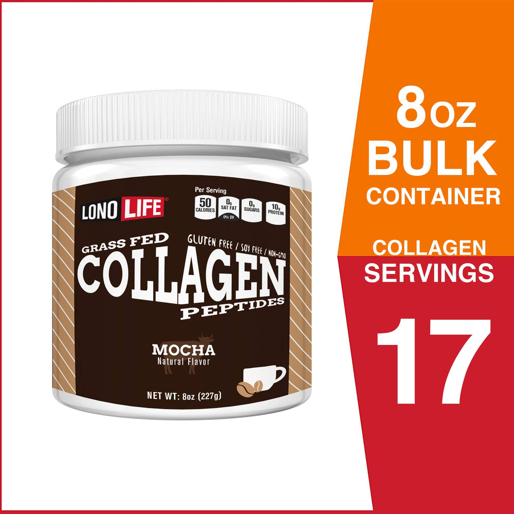 LonoLife Mocha Collagen smoothie mix for daily protein boost