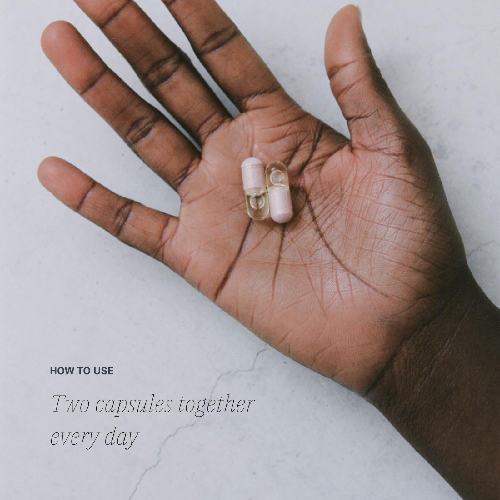 Close-up of LOONI Balance Beam capsules, vegan formula