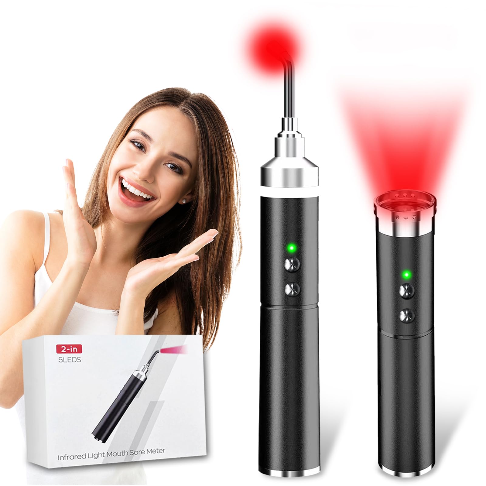 LOONLAI cold sore red light device front view for targeted relief and skin support
