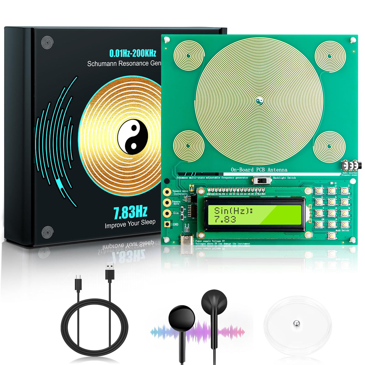 LOOYIG frequency generator front view for convenient home relaxation.